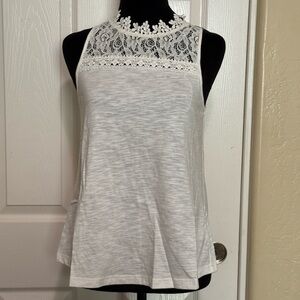 BNWT White Lace Trim Tank Top